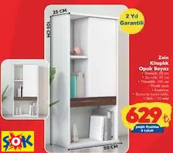 ZEİN KİTAPLIK OPAK BEYAZ